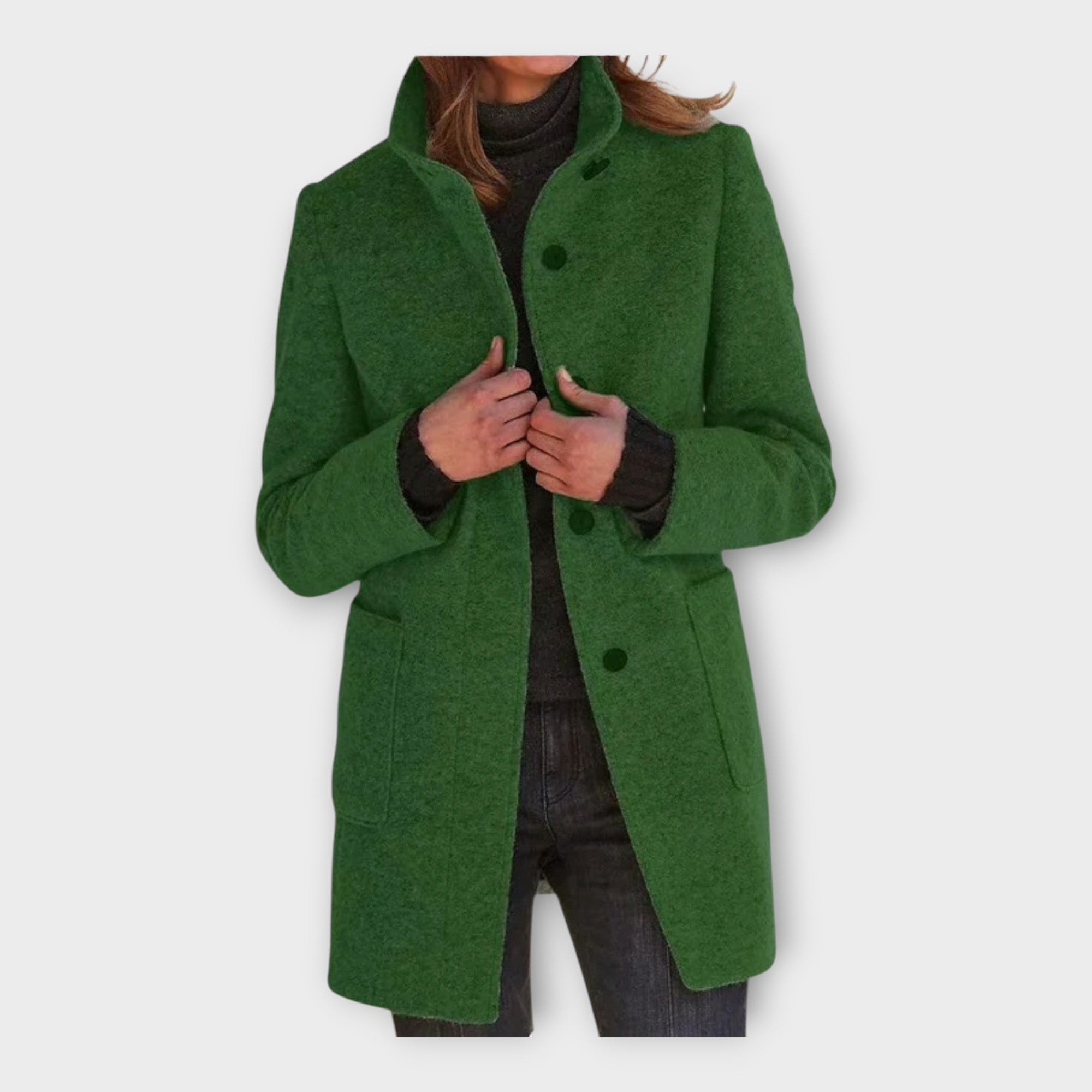 Casaco elegante com uma linha intemporal