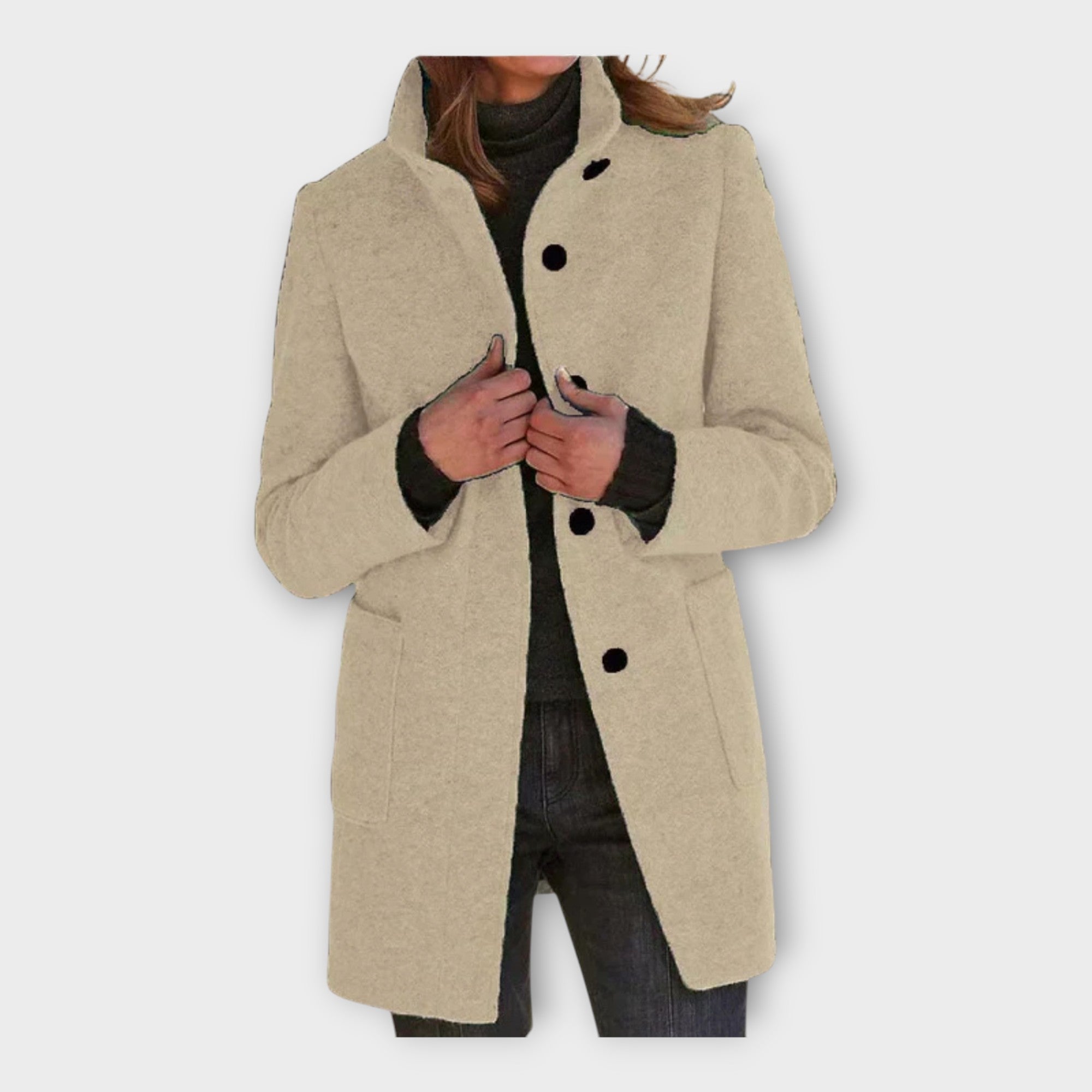 Casaco elegante com uma linha intemporal