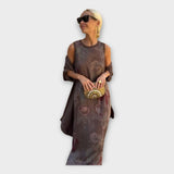 Vestido comprido com design sofisticado