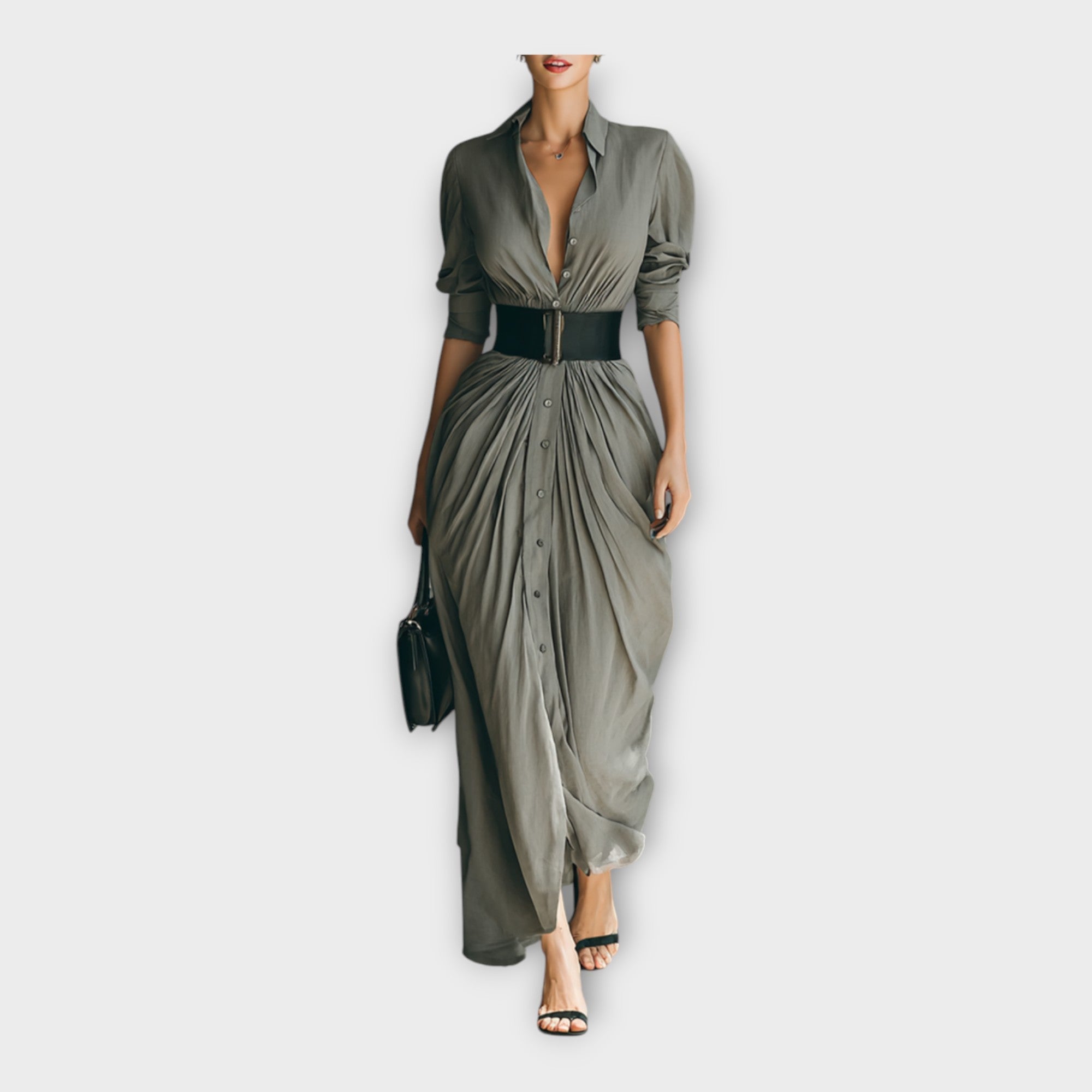 Vestido camiseiro com elegância intemporal