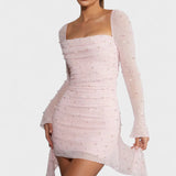 Sónia - Vestido Mini com Brilho e Decote