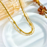 Colar Retro de Duas Camadas Sorella Gem | Ouro