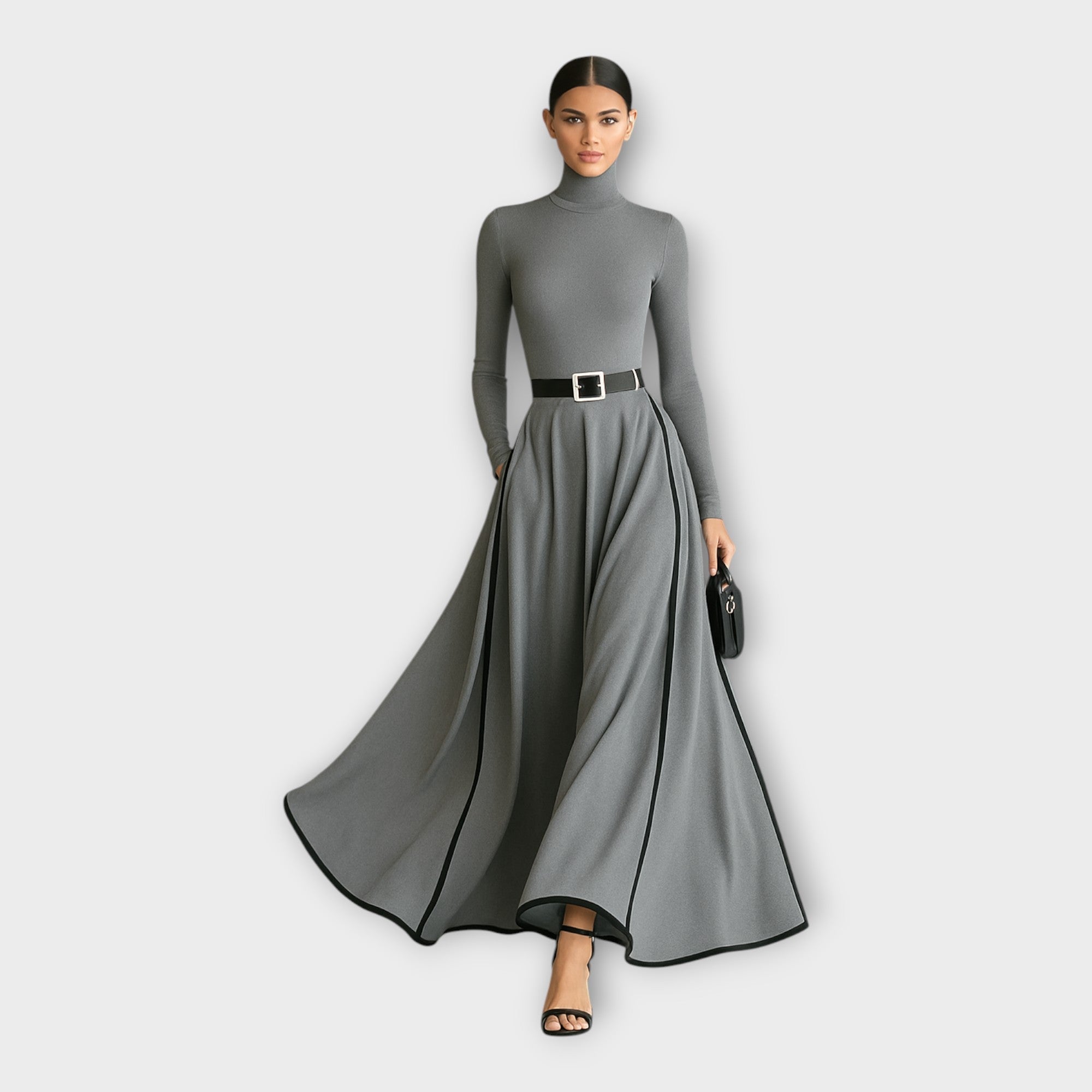 Vestido comprido com sofisticação mínima