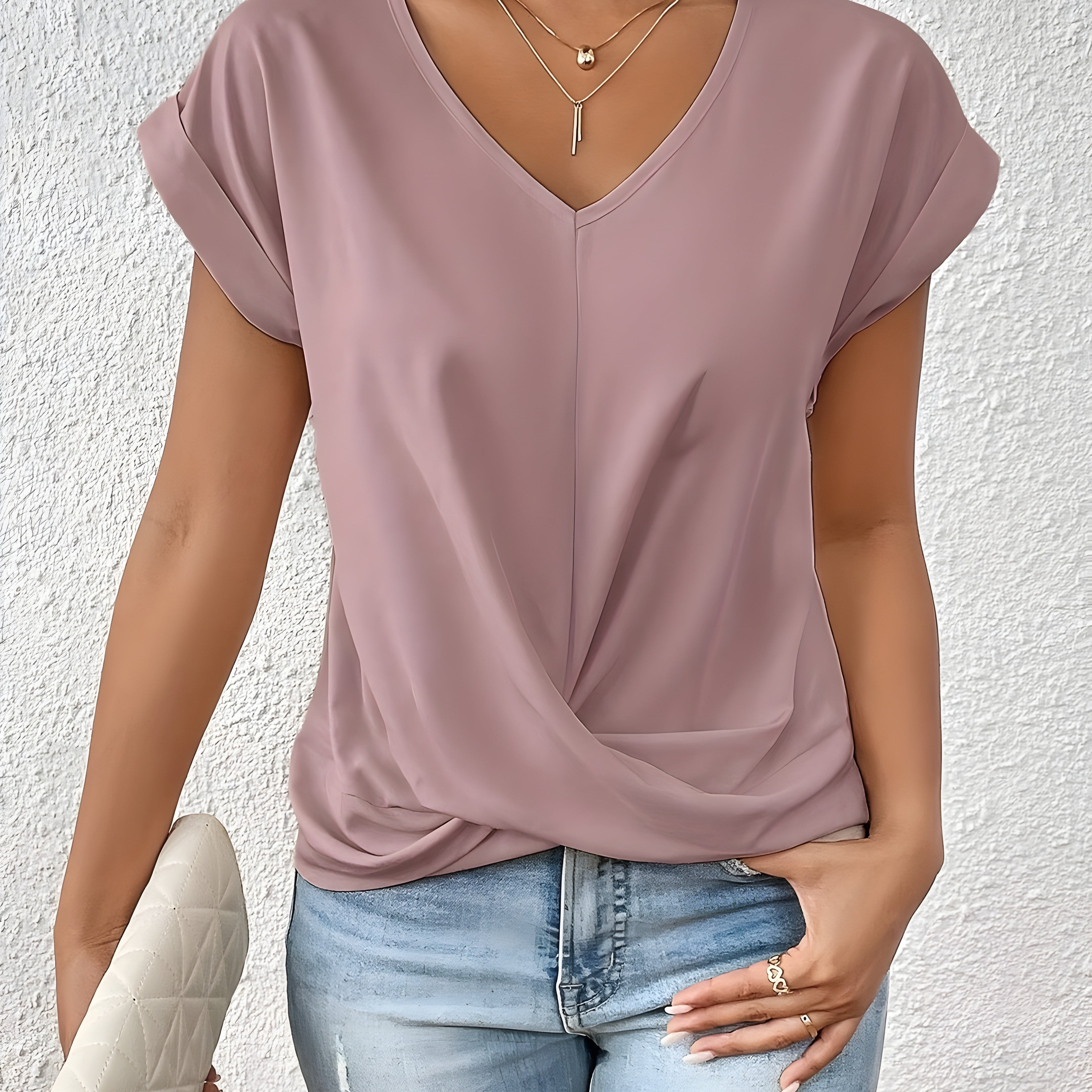 Maia – Blusa com decote em V e frente torcida