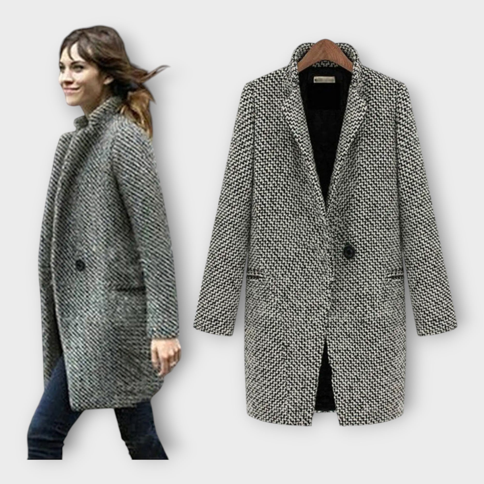 Casaco de lã elegante com estilo intemporal