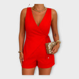 Meni - Calções elegantes de cetim com top cruzado