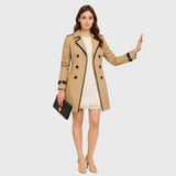 Francisca - Casaco trespassado com bordas contrastantes