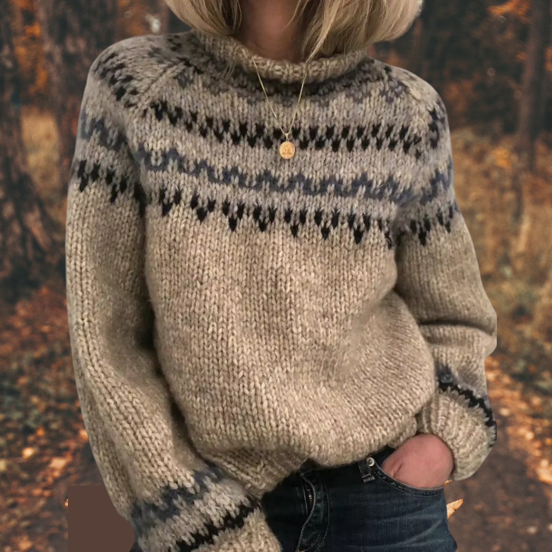 Astrid™ | Pulôver Nórdico de Malha Feminino