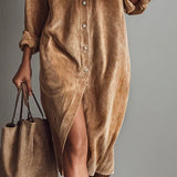 Zilke - Vestido camiseiro com bolsos frontais