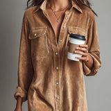 Zilke - Vestido camiseiro com bolsos frontais