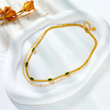 Colar Retro de Duas Camadas Sorella Gem | Ouro