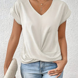 Maia – Blusa com decote em V e frente torcida