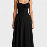 Carolina - Vestido Floral com Corpete Ajustado