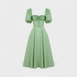 Helena - Vestido Verão com Decote Quadrado