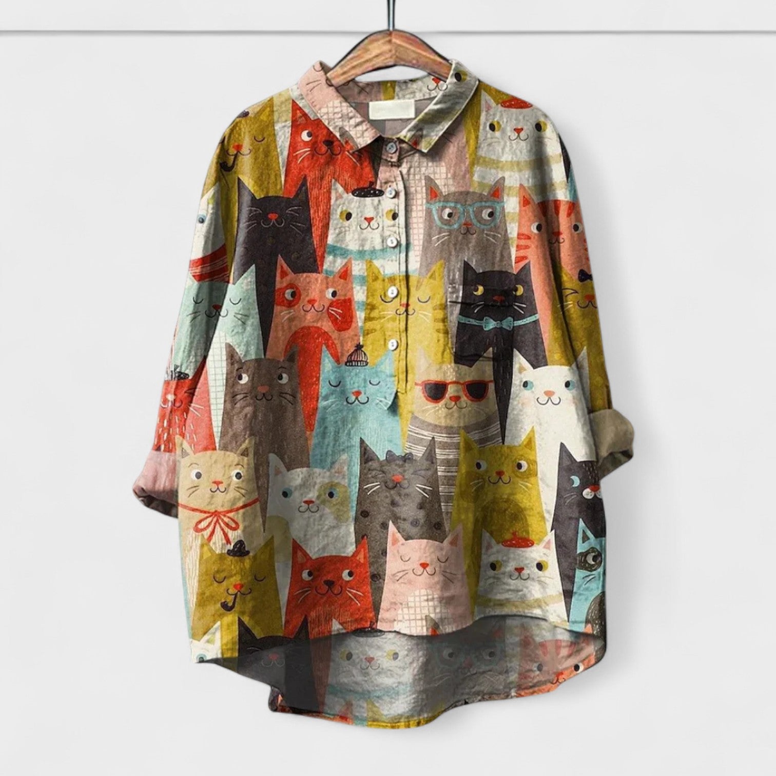 Elisabete - Camisa com padrões para senhora