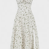 Carolina - Vestido Floral com Corpete Ajustado