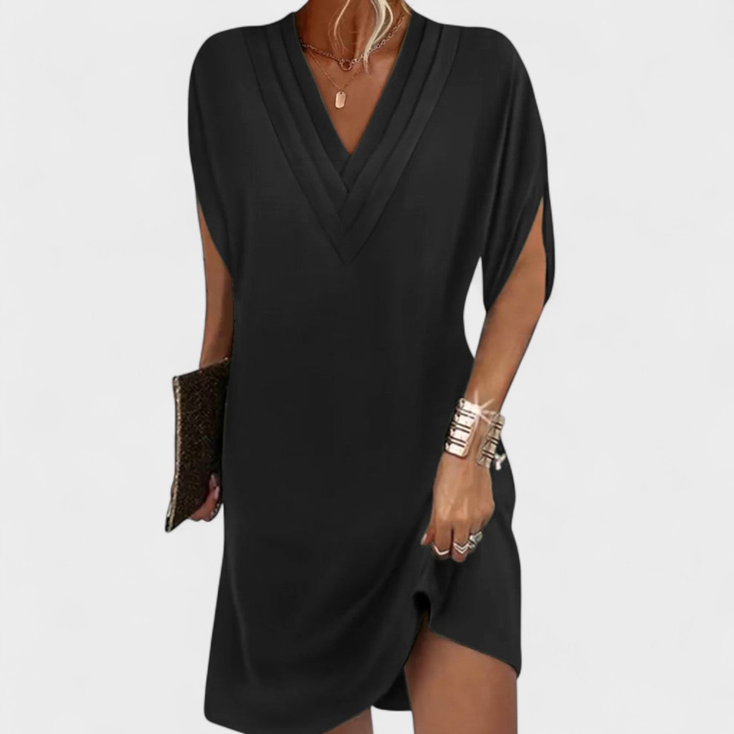Helena - Vestido Elegante com Mangas Abertas