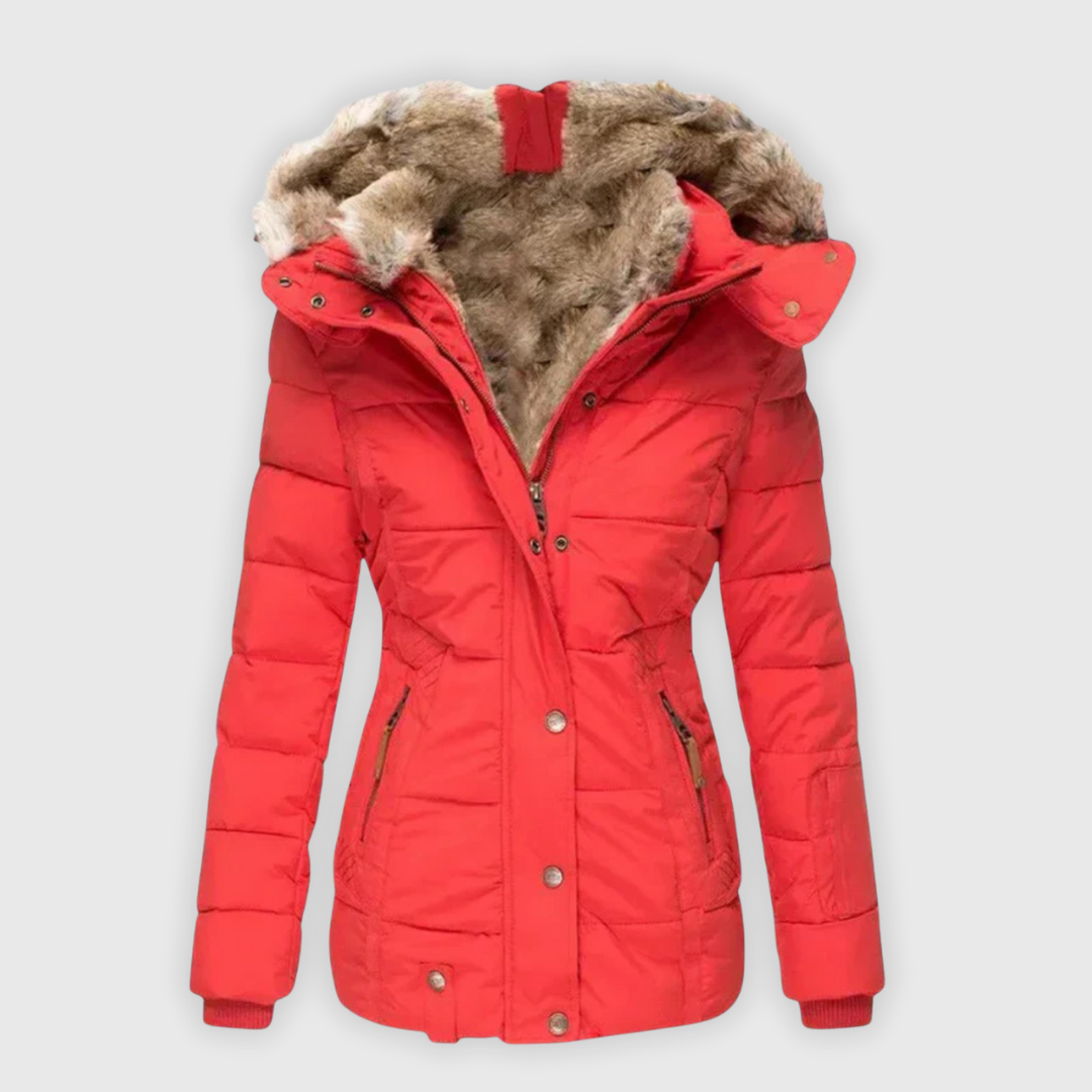 Verena - Casaco quente com acabamento em pele sintética