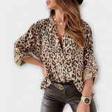 Luisa - Blusa Moderna Com Padrão de Leopardo
