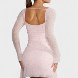 Sónia - Vestido Mini com Brilho e Decote