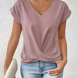 Maia – Blusa com decote em V e frente torcida