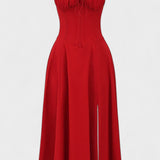 Carolina - Vestido Floral com Corpete Ajustado