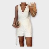 Meni - Calções elegantes de cetim com top cruzado