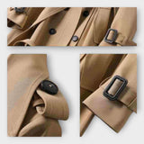 Trench coat comprido clássico com cinto