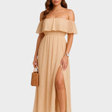 Beatriz - Vestido maxi com ombros à mostra