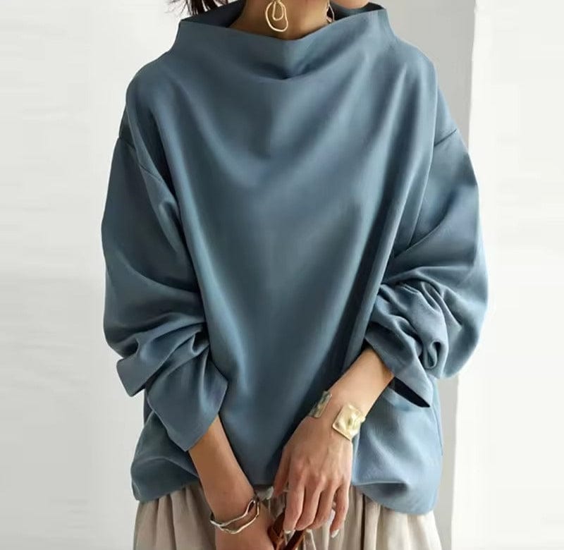 Alana - Blusa de malha macia de gola alta