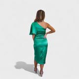 Cátia - Vestido com Brilho em Cetim