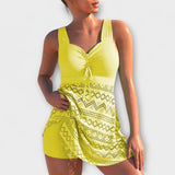 Andreia - Conjunto de fato de banho de duas peças com saia