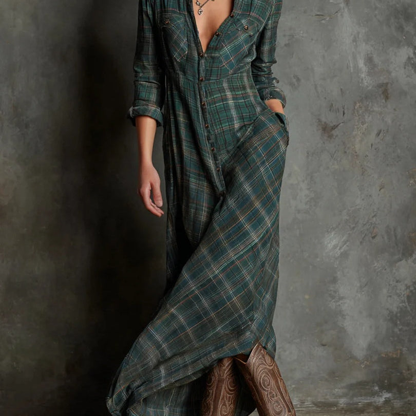 Ana - Vestido comprido de uma peça com alça verde