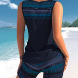 Márcia - Tankini com estampado geométrico