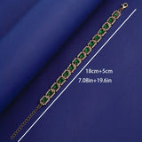 Pulseira Declarativa Verde Esmeralda | Dourada