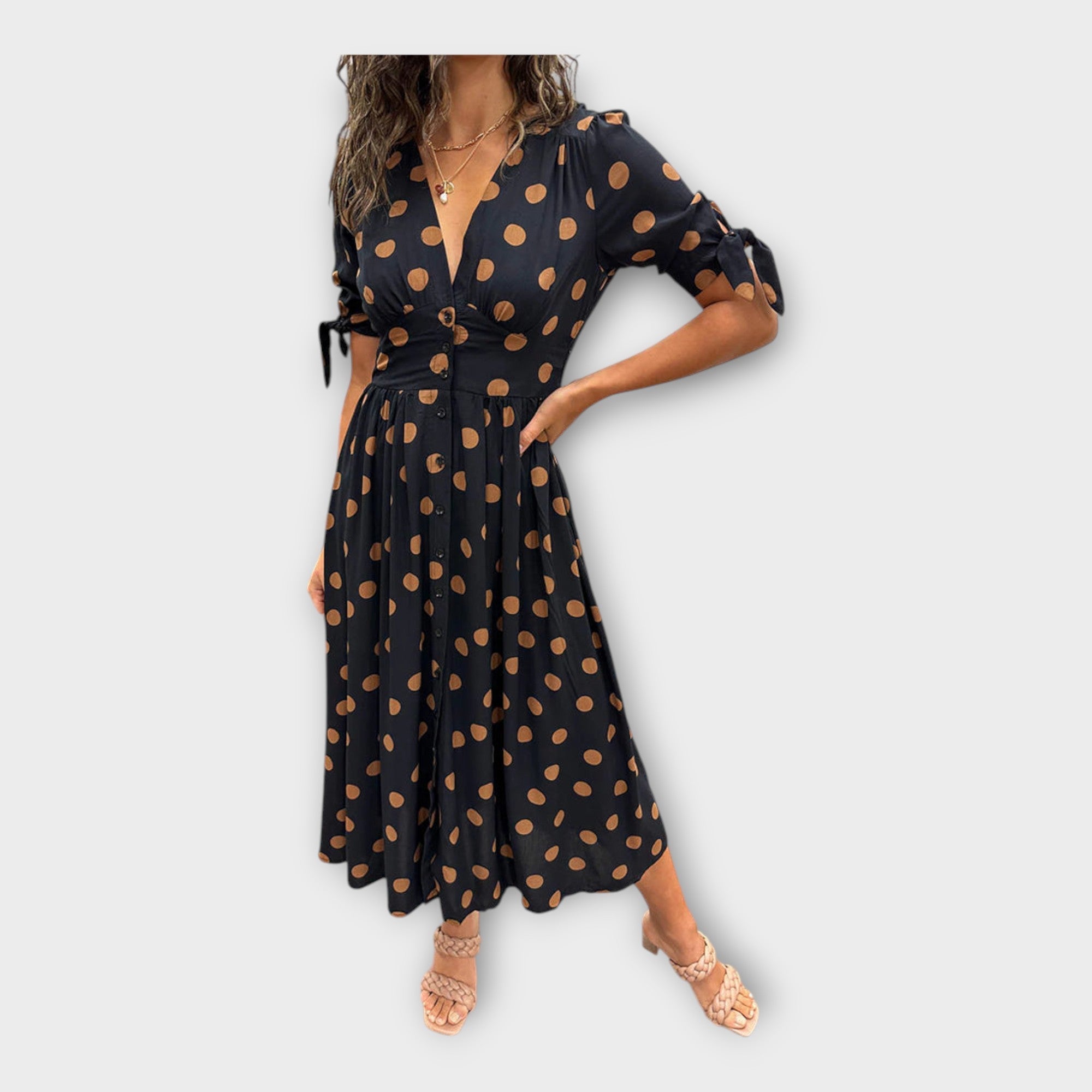 Vestido elegante com padrão moderno e elegância intemporal