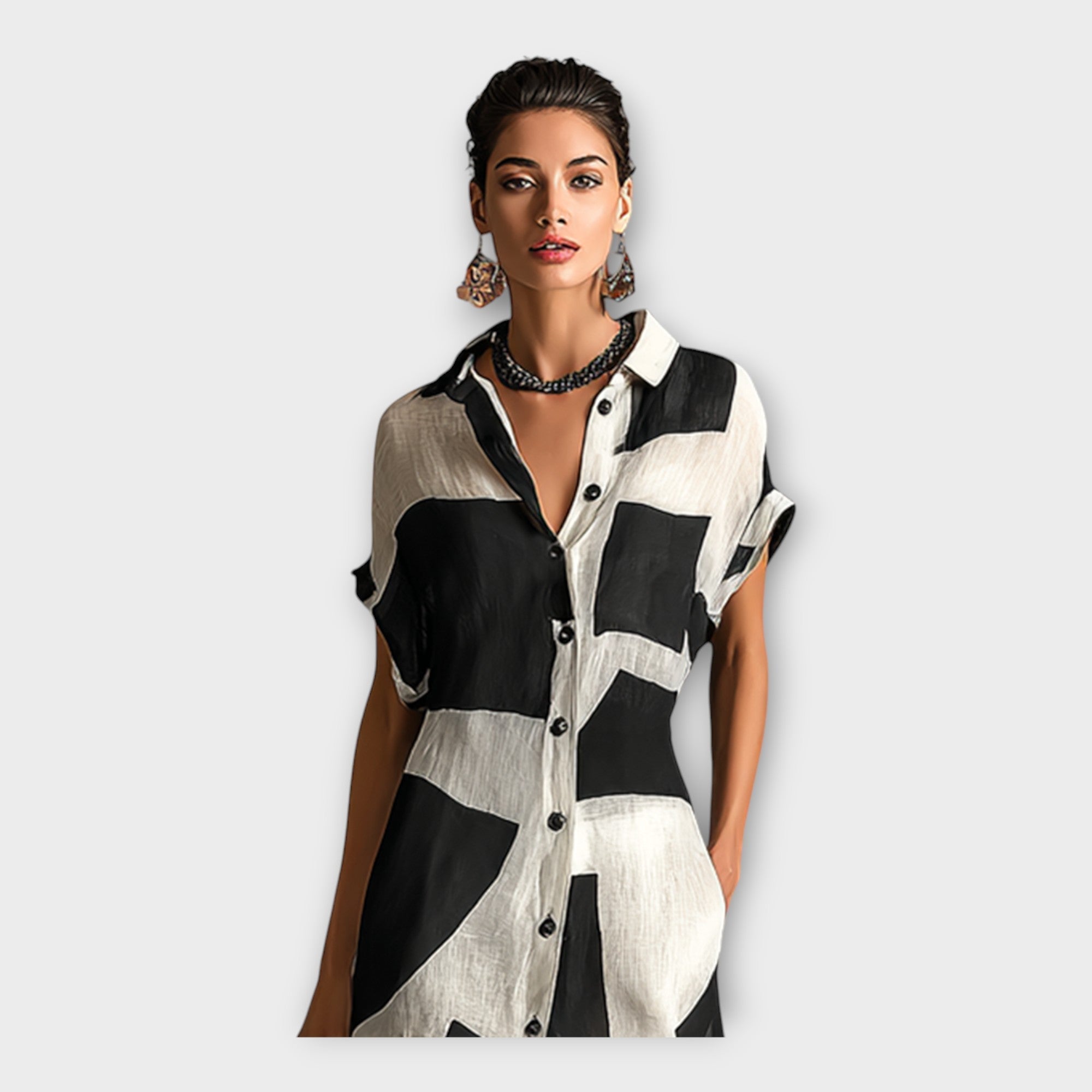 Vestido comprido elegante com design moderno e elegância intemporal