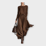 Conjunto de malha com elegância arejada