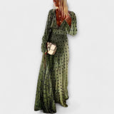 Susana - Vestido comprido com estampado de bolinhas